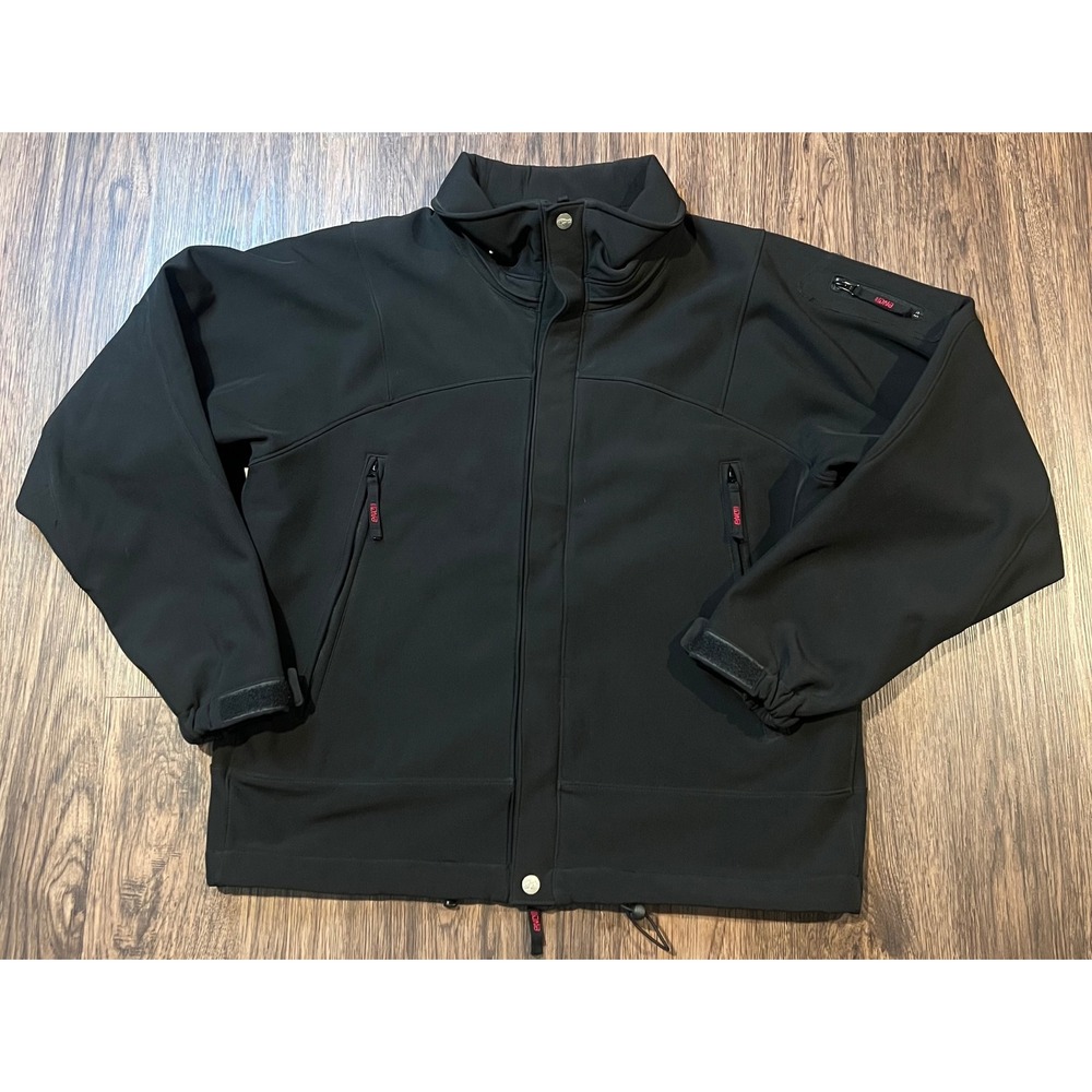 DNA Descente North America Mens Large Softshell Jacket Black Fleece Lined Ski